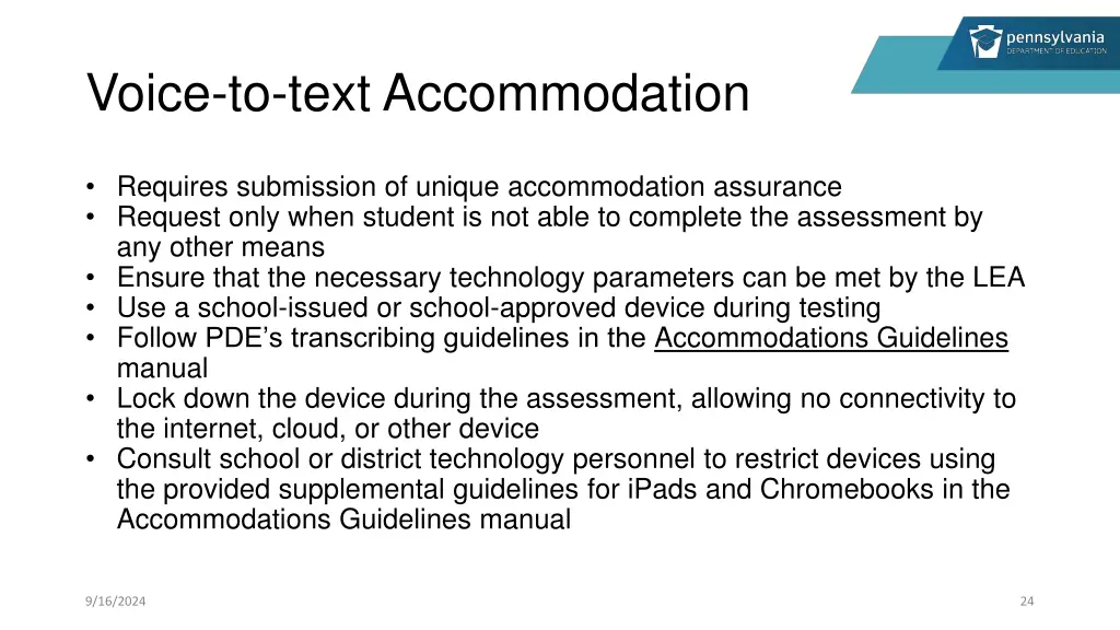 voice to text accommodation