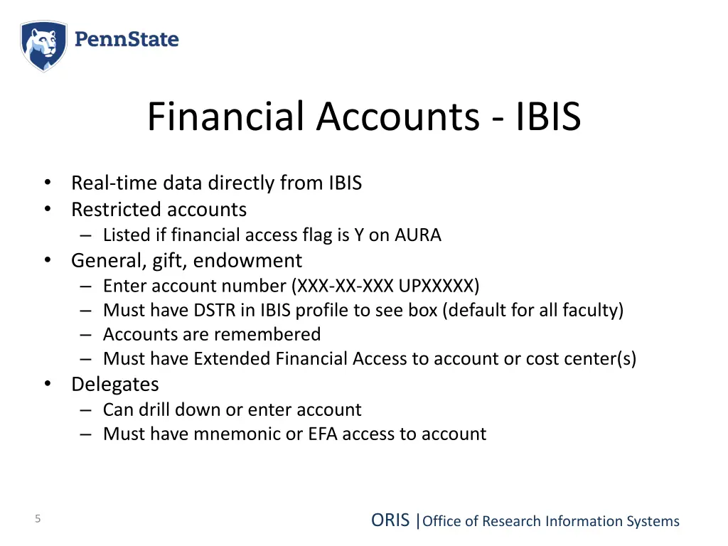 financial accounts ibis