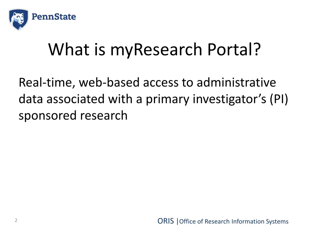 what is myresearch portal