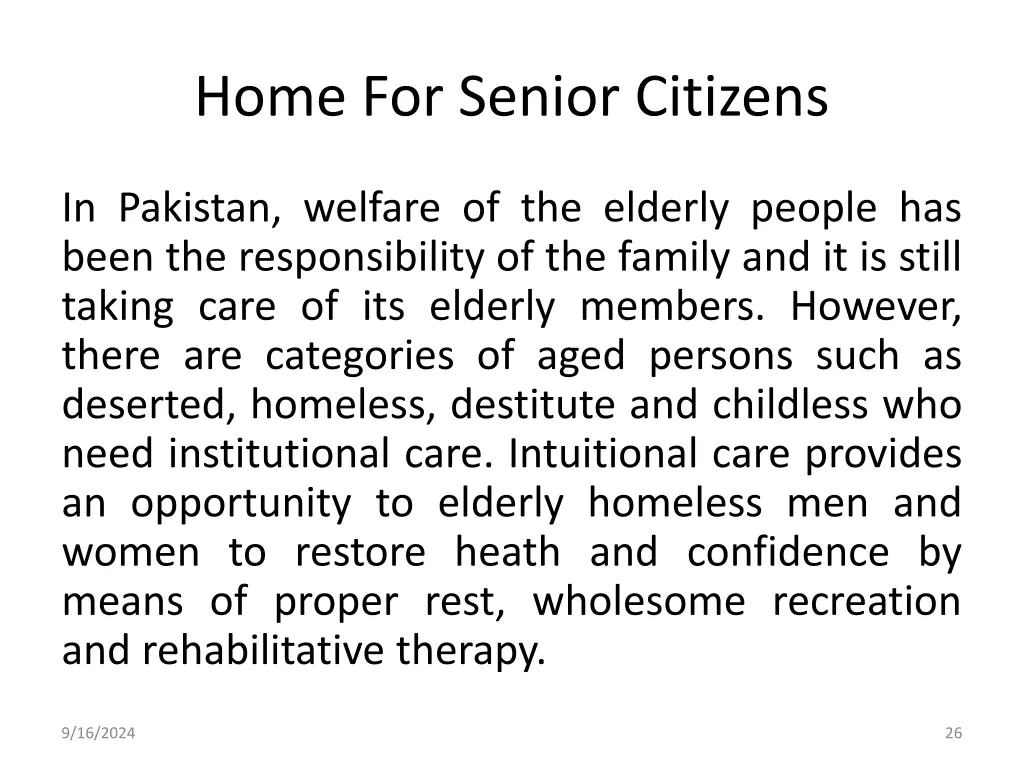 home for senior citizens