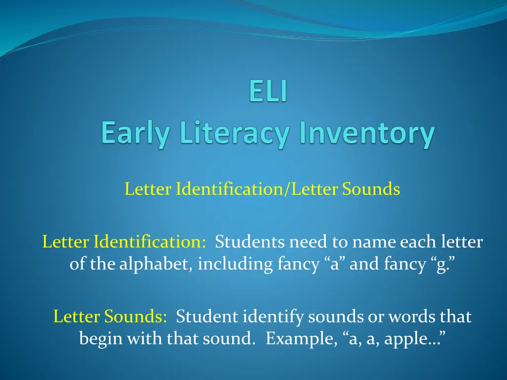 letter identification letter sounds