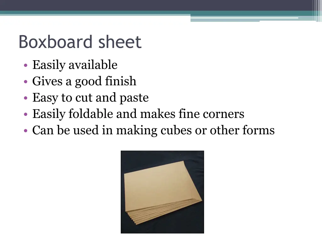 boxboard sheet easily available gives a good