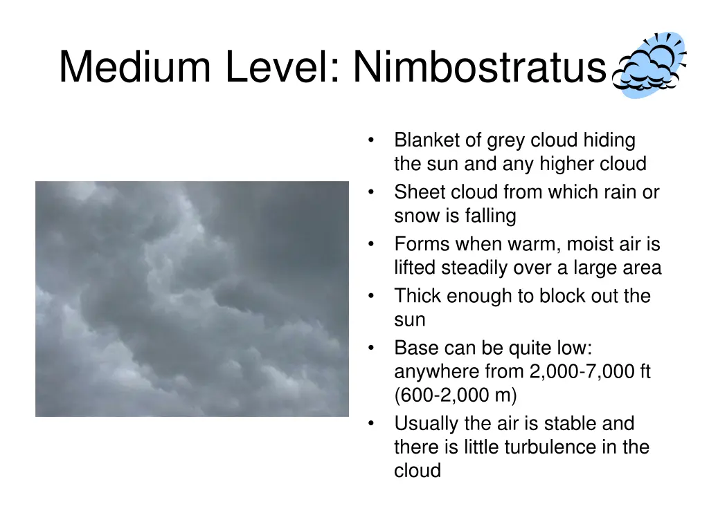 medium level nimbostratus