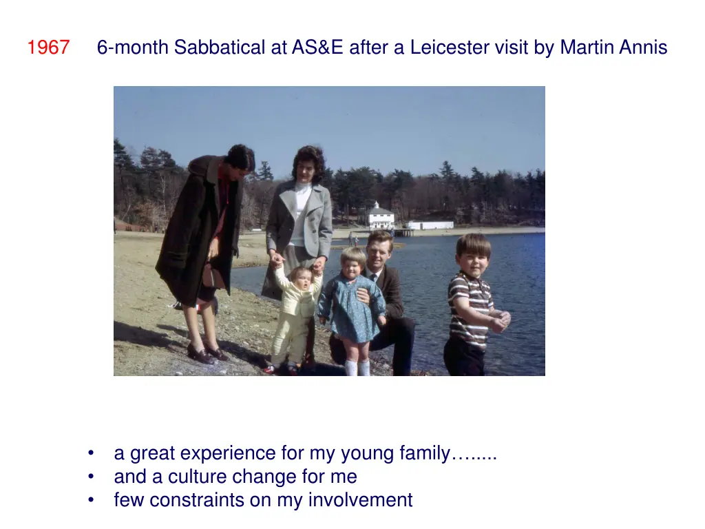 1967 6 month sabbatical at as e after a leicester