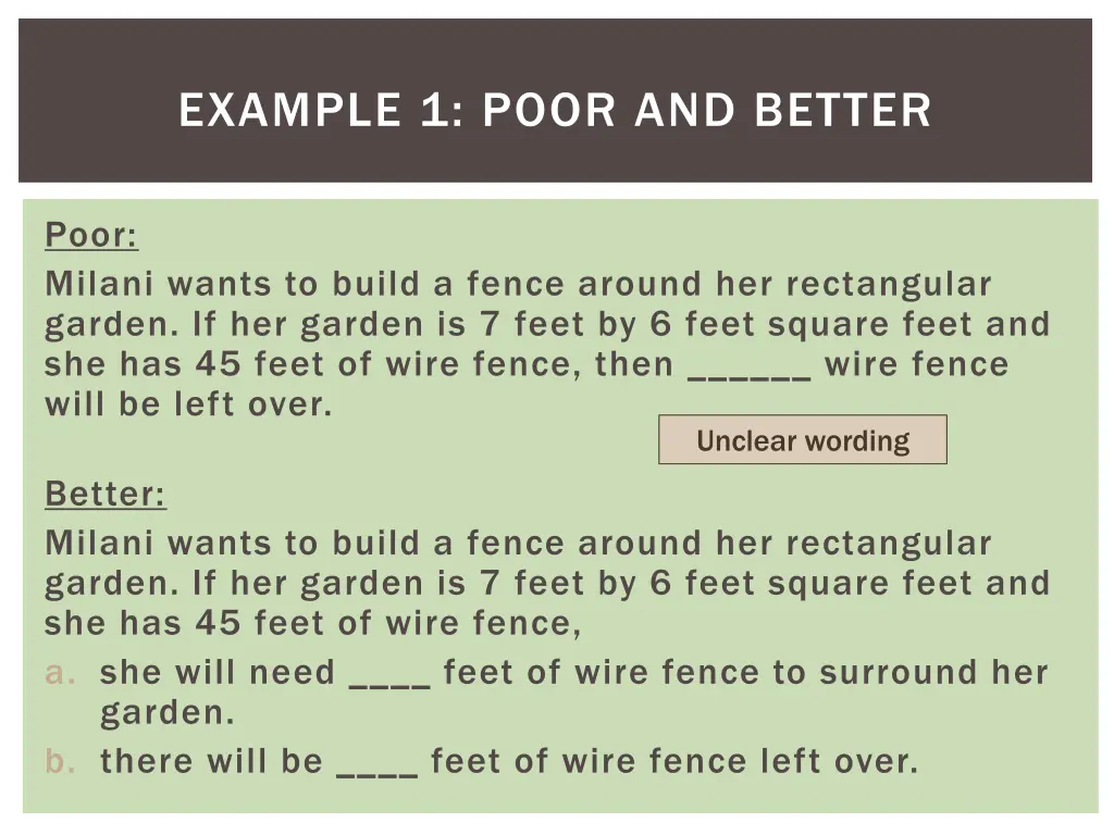 example 1 poor and better 1