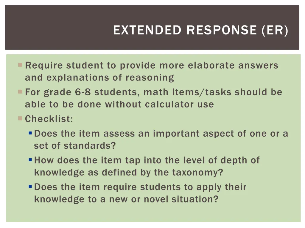 extended response er