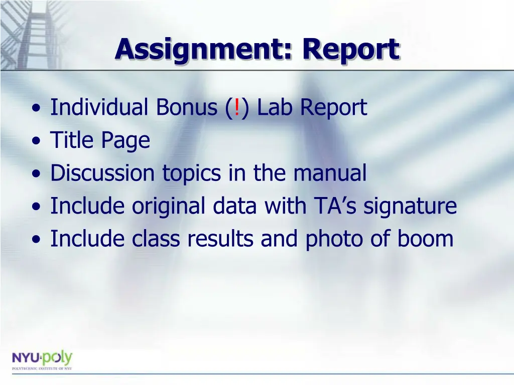 assignment report