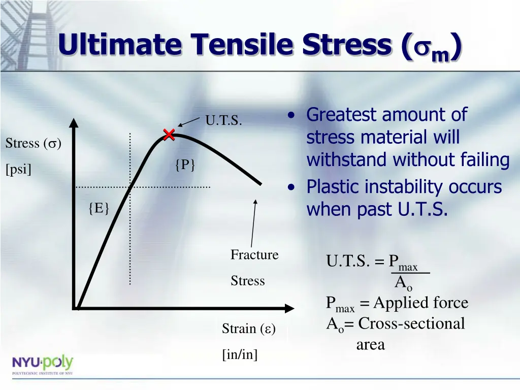 ultimate tensile stress m