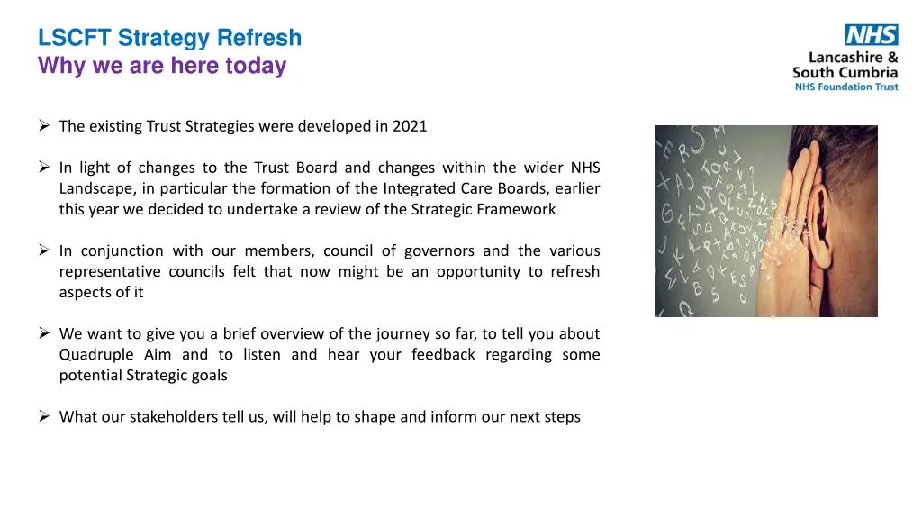 lscft strategy refresh why we are here today