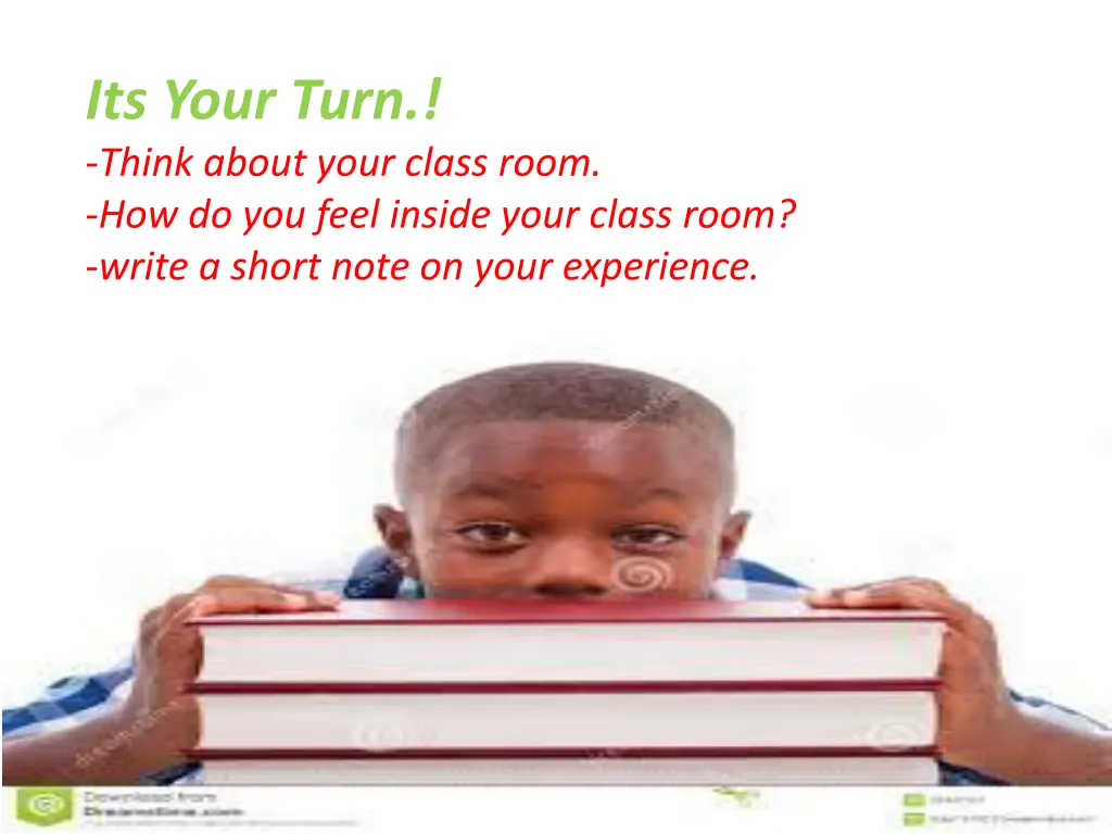 its your turn think about your class room