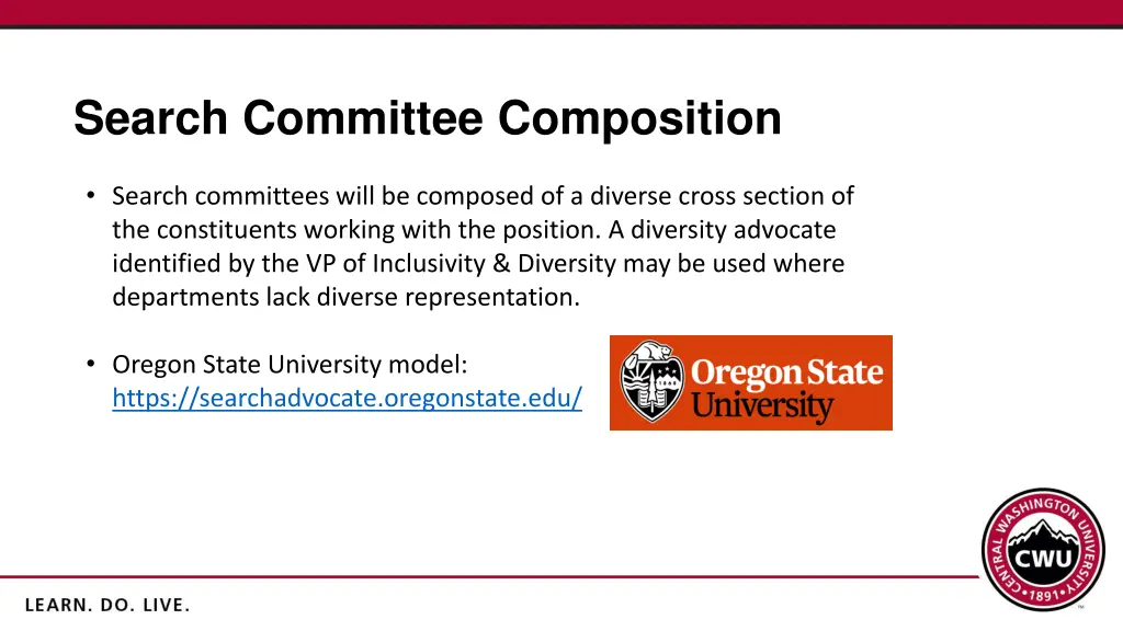 search committee composition