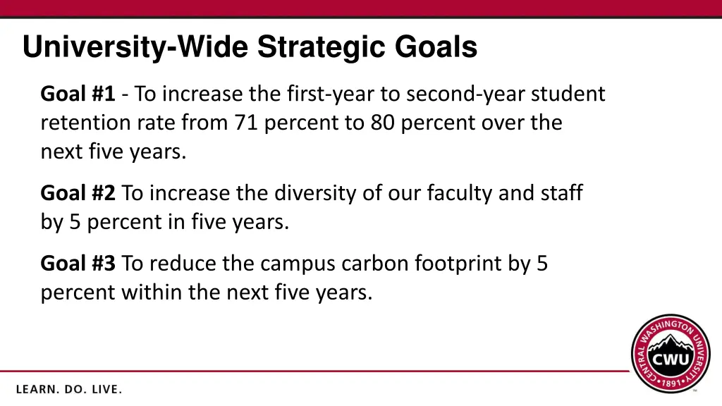 university wide strategic goals