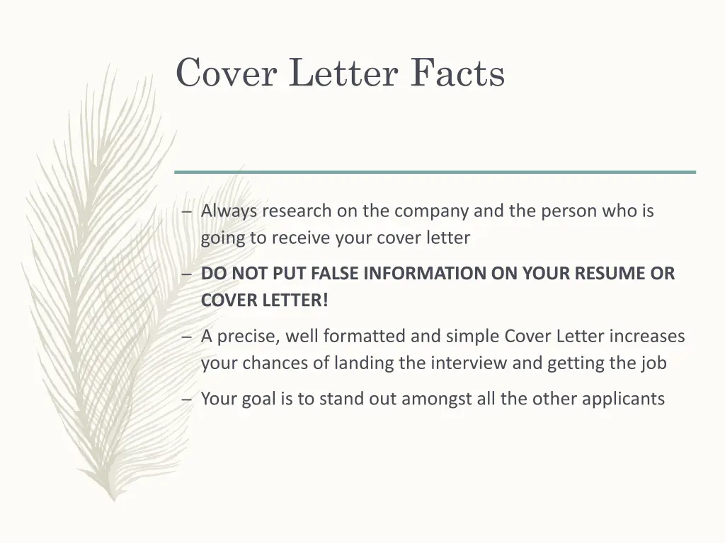 cover letter facts