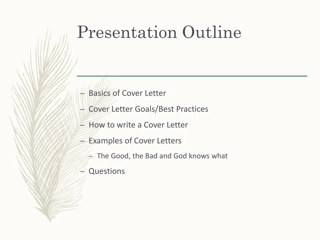 presentation outline