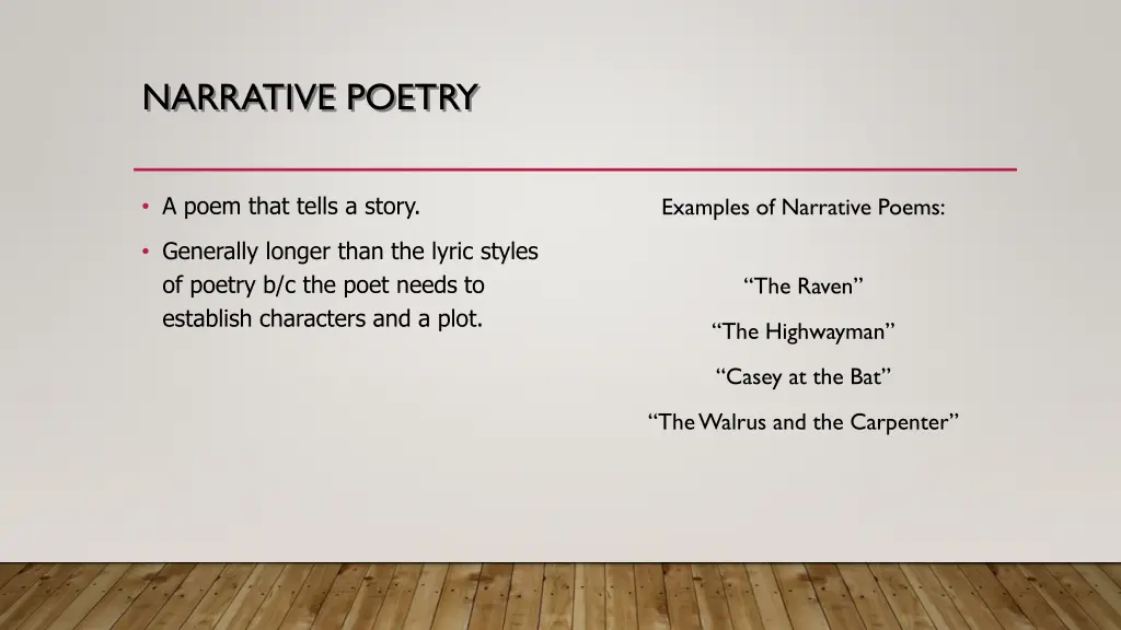 narrative poetry