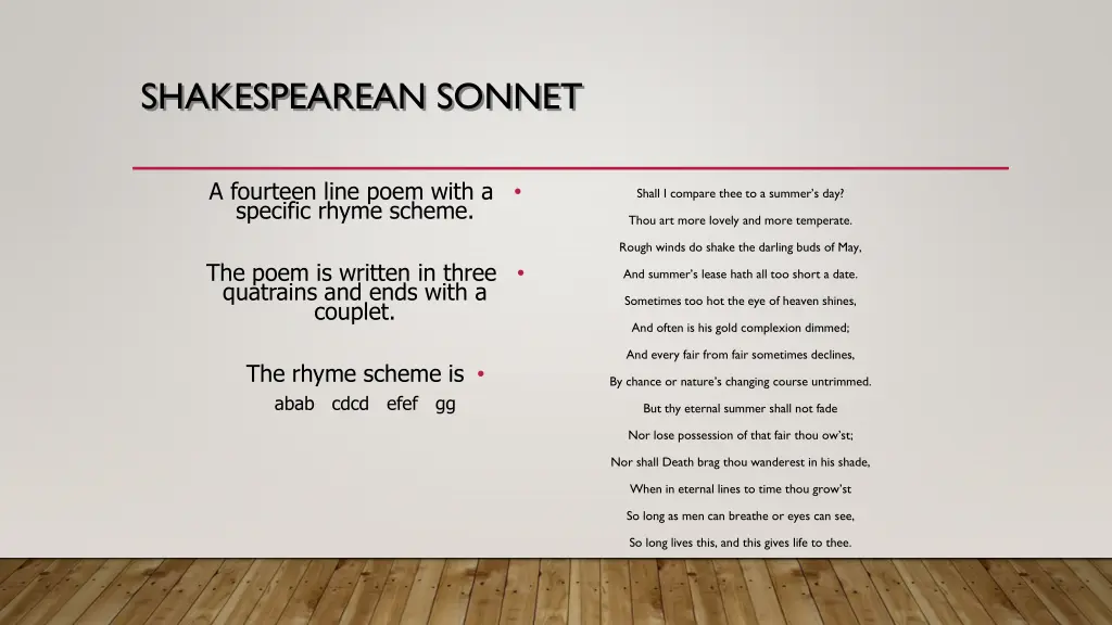 shakespearean sonnet