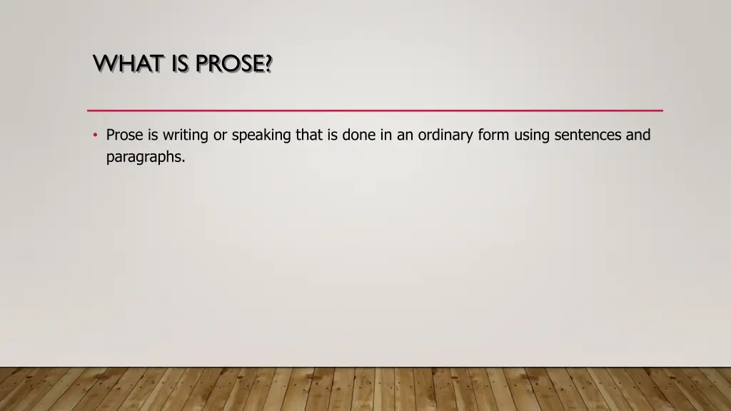 what is prose