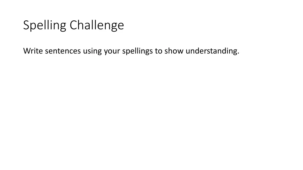 spelling challenge