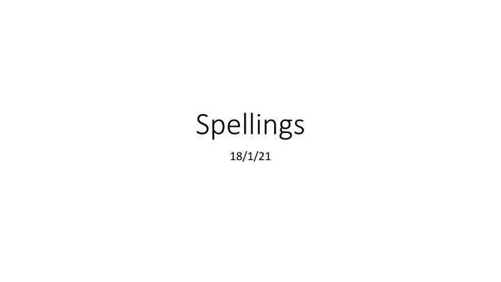 spellings