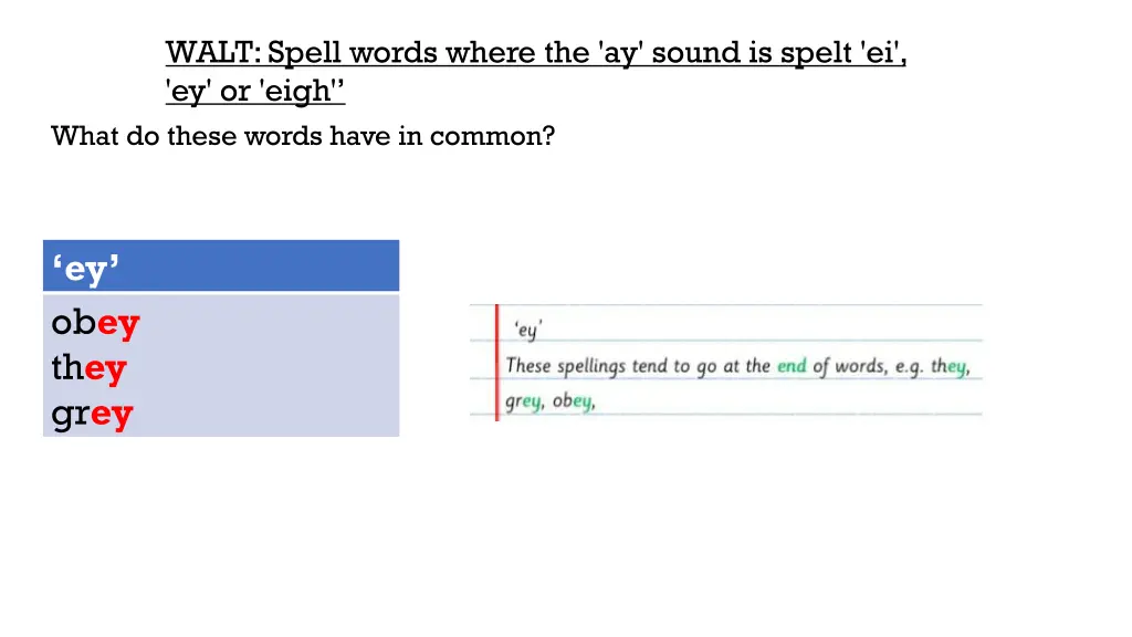 walt spell words where the ay sound is spelt 2