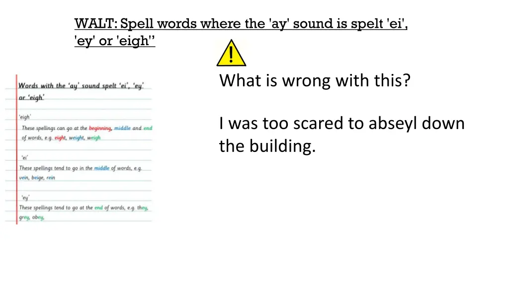 walt spell words where the ay sound is spelt 8