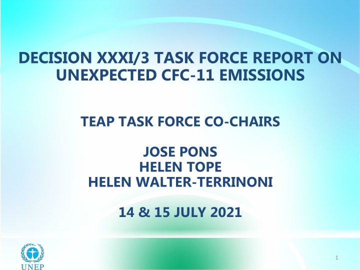 decision xxxi 3 task force report on unexpected