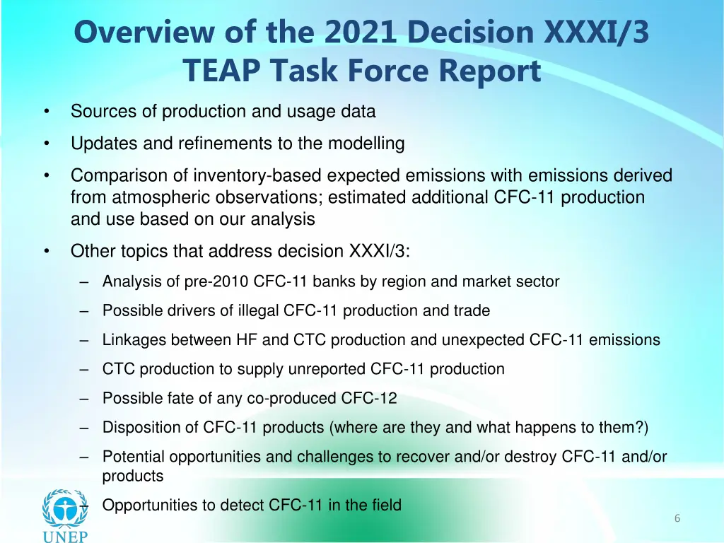 overview of the 2021 decision xxxi 3 teap task