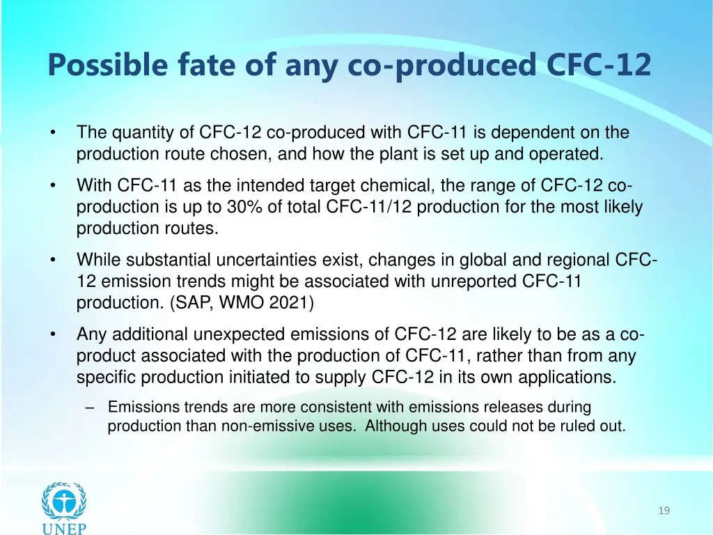 possible fate of any co produced cfc 12