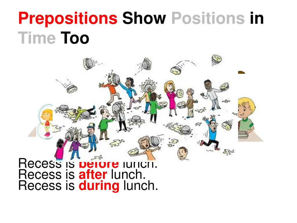 prepositions show positions in time too