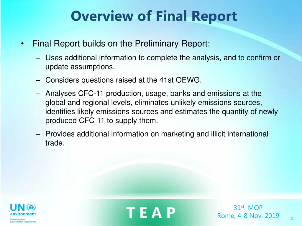 overview of final report