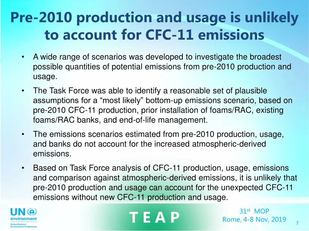 pre 2010 production and usage is unlikely