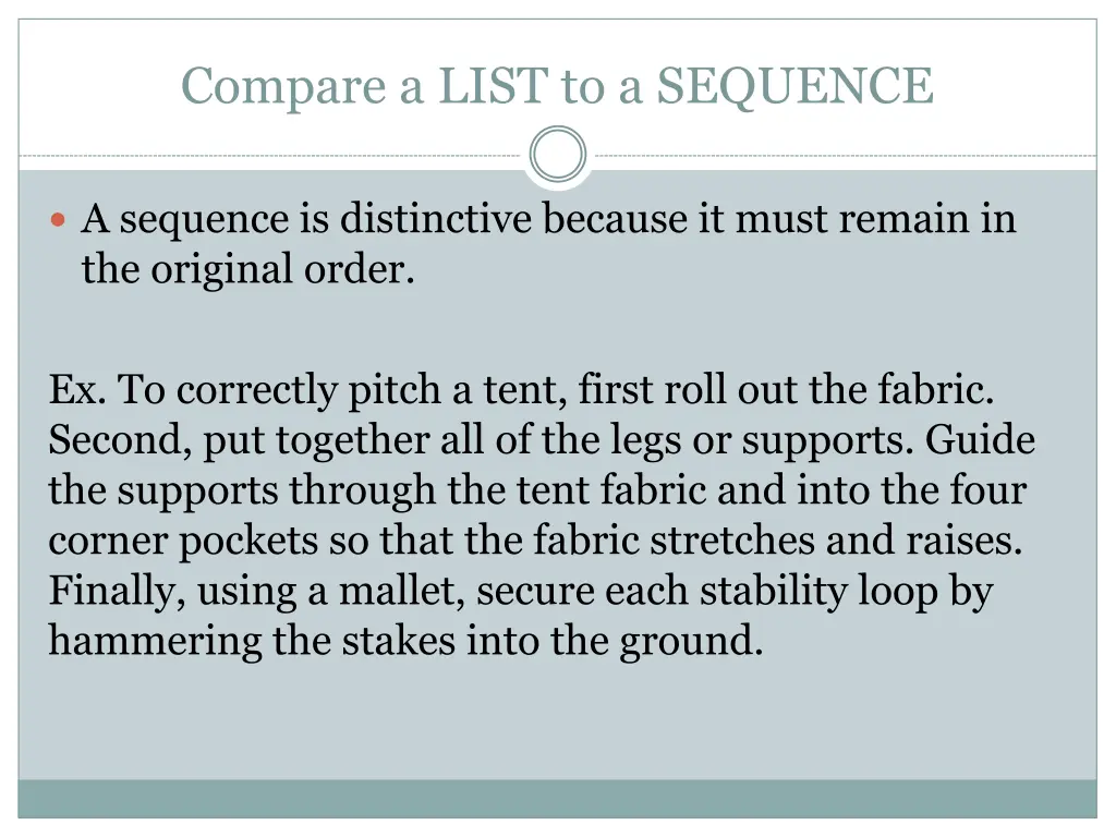 compare a list to a sequence