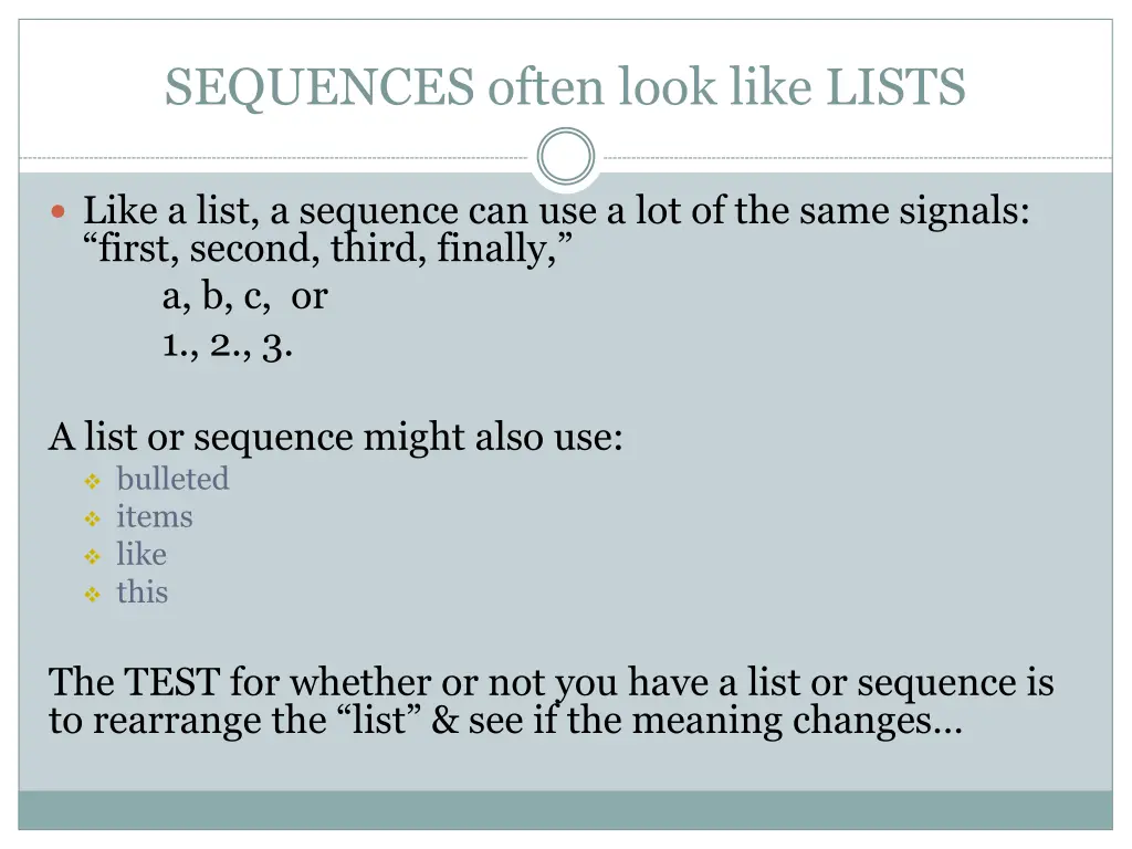 sequences often look like lists