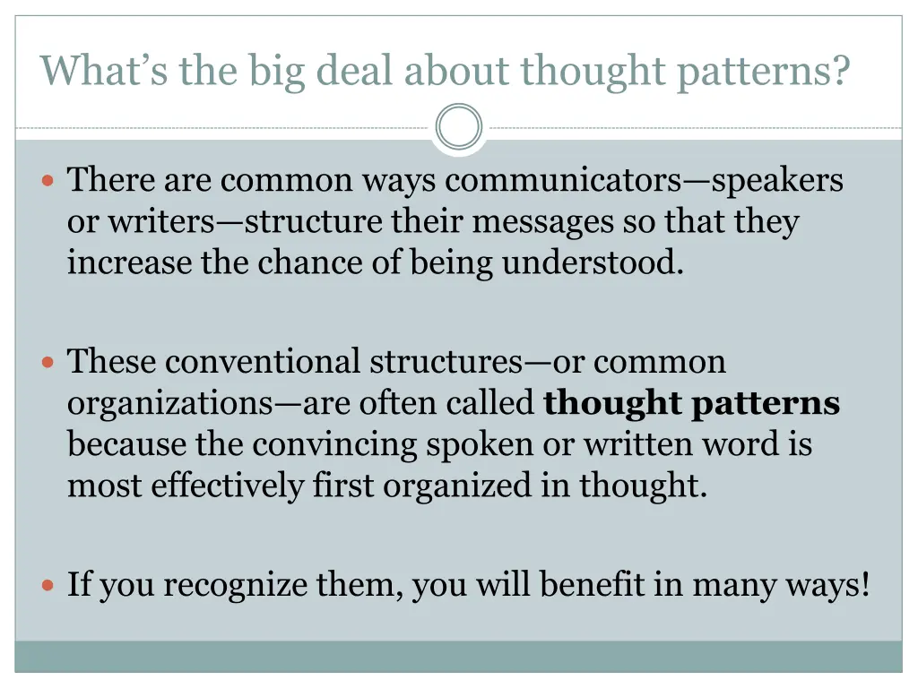 what s the big deal about thought patterns