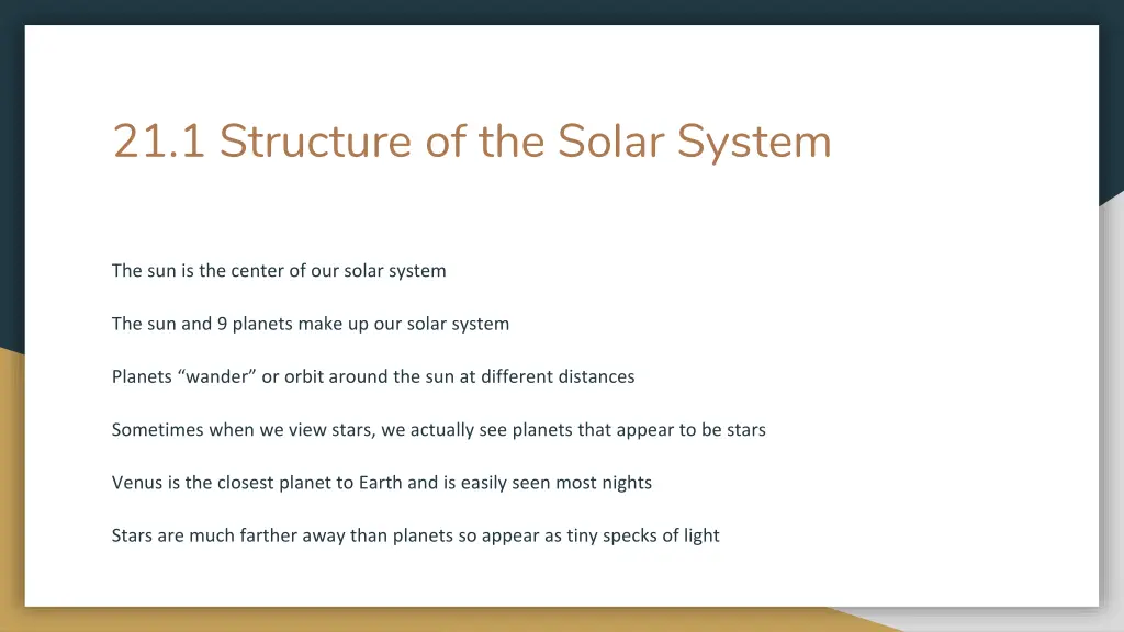 21 1 structure of the solar system