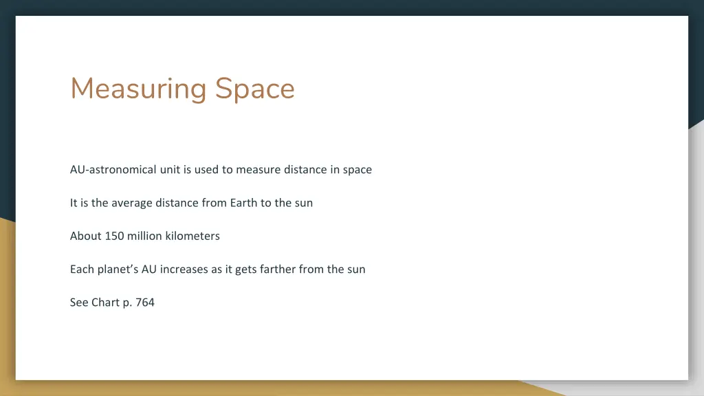 measuring space