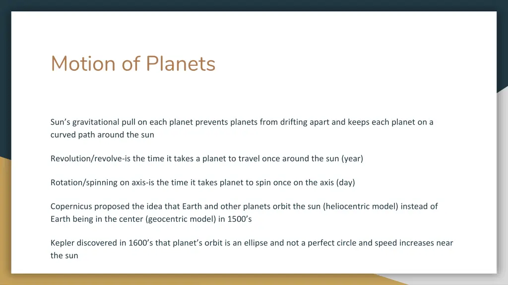 motion of planets