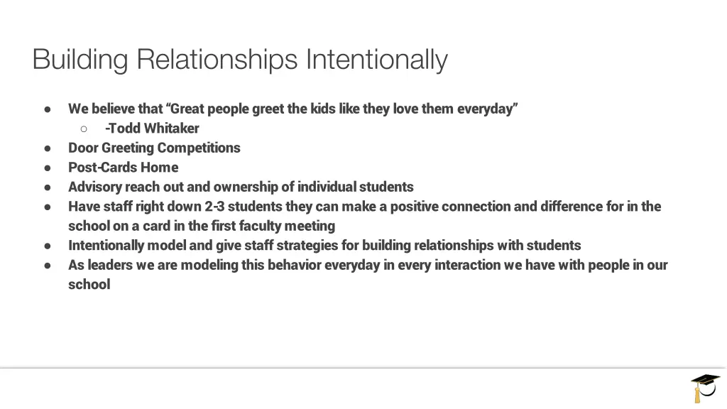 building relationships intentionally