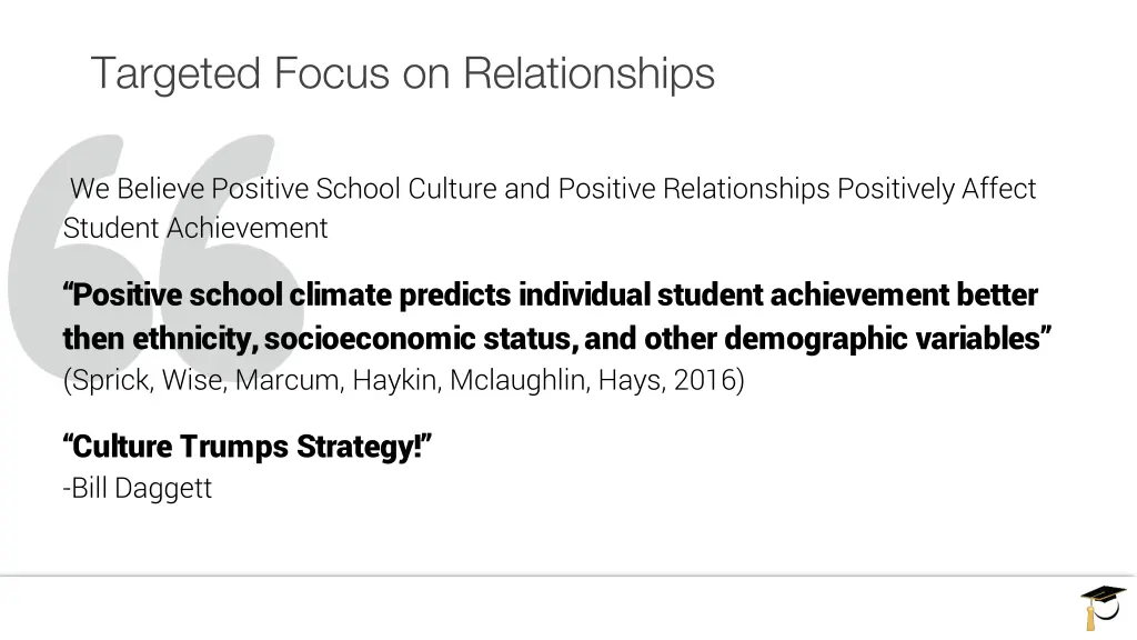 targeted focus on relationships