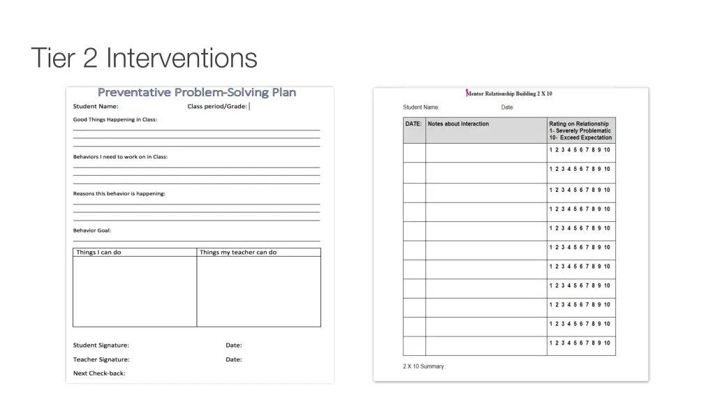 tier 2 interventions