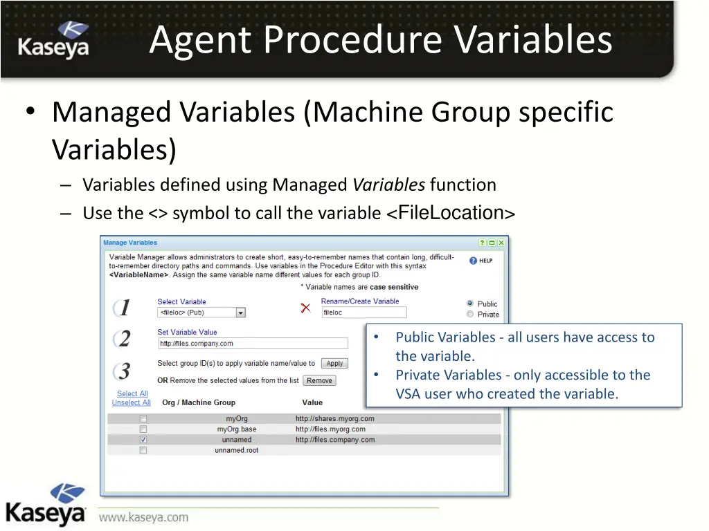 agent procedure variables 1