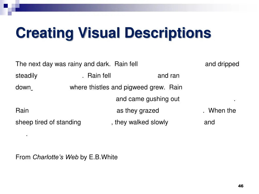 creating visual descriptions 1