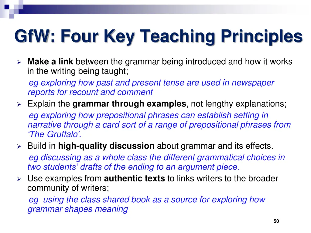 gfw four key teaching principles