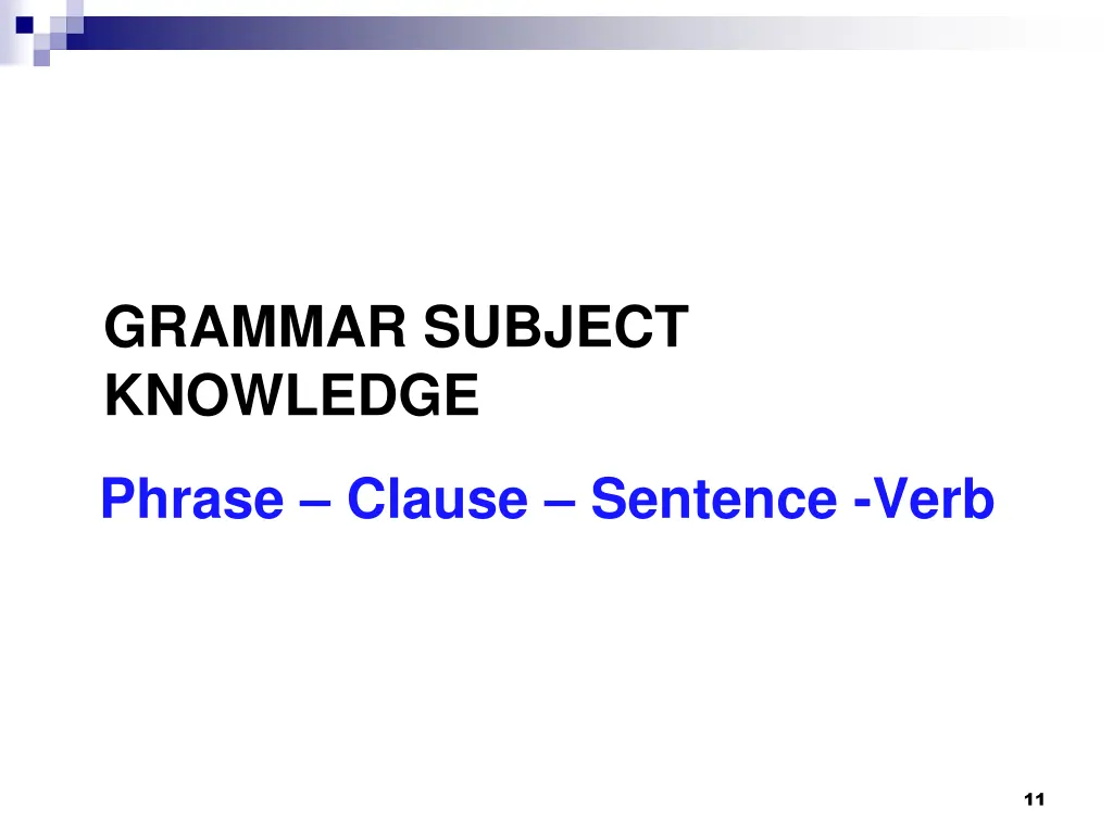 grammar subject knowledge