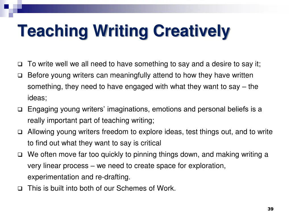 teaching writing creatively