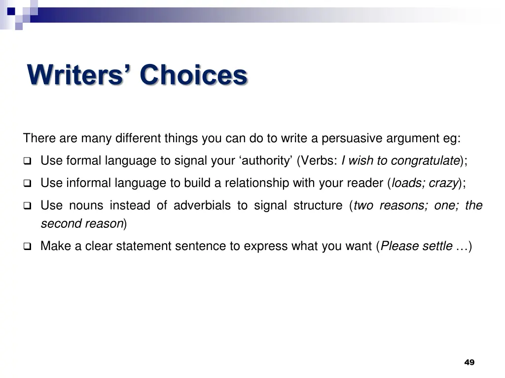 writers choices 2