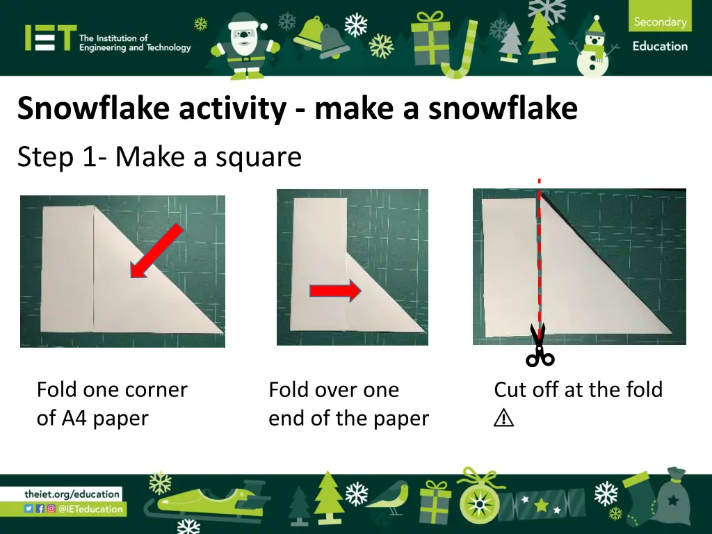 snowflake activity make a snowflake step 1 make