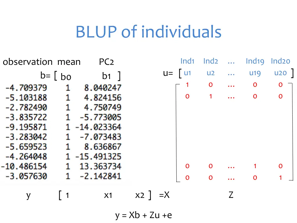 blup of individuals