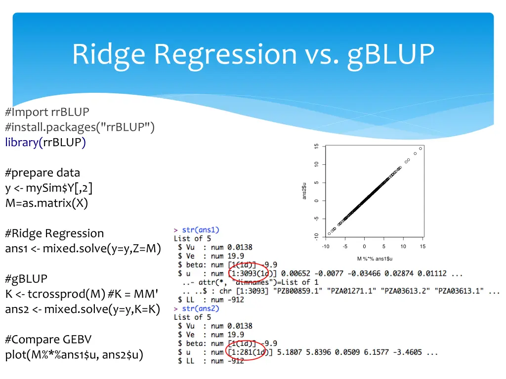 ridge regression vs gblup