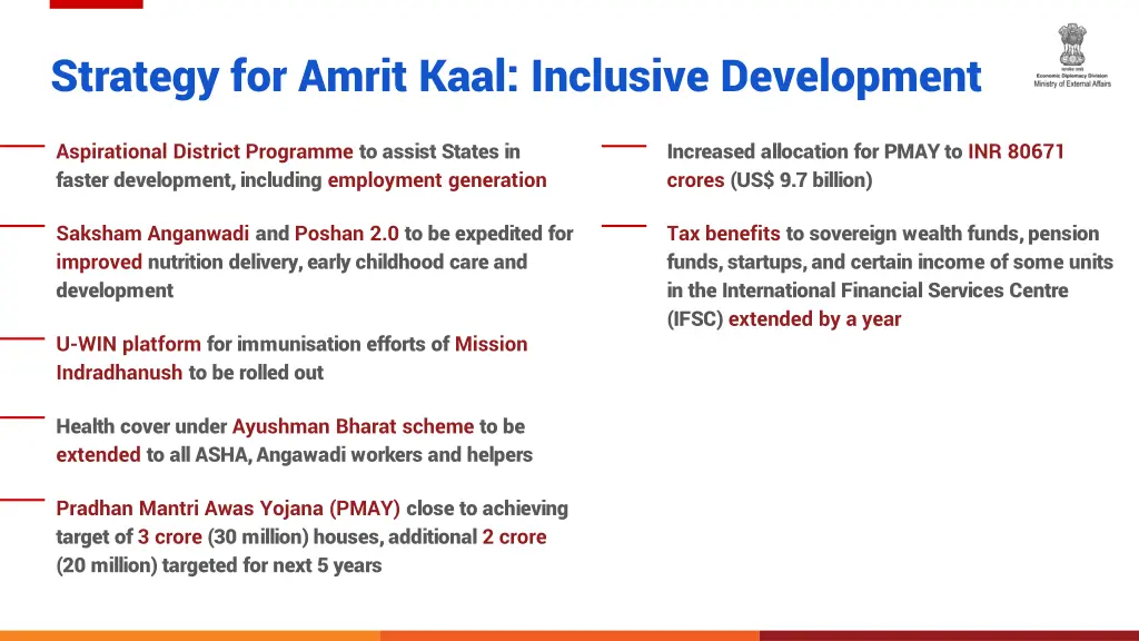 strategy for amrit kaal inclusive development
